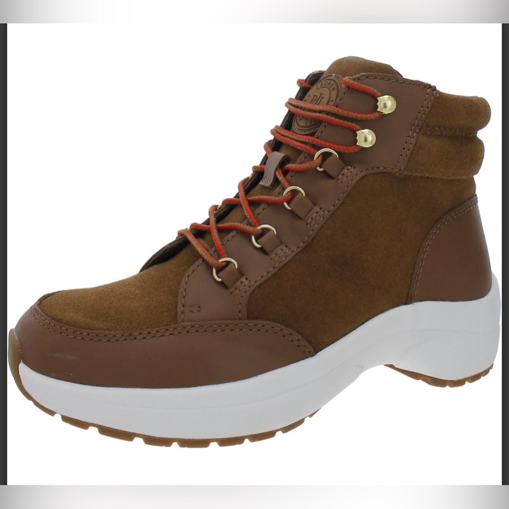 Lauren Ralph Lauren RYLEE LEATHER HIGH-TOP SNEAKERS size 8B NEW